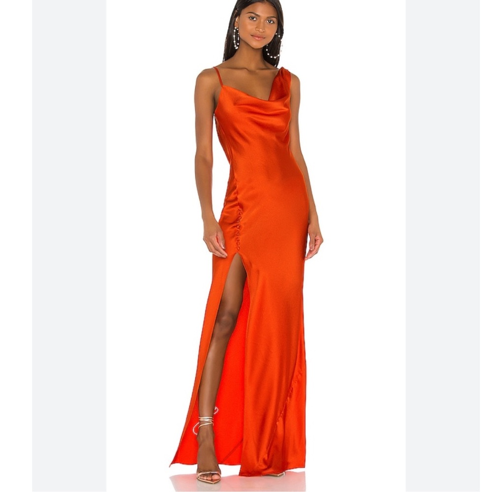 JAYGODFREY Orange Satin Dress